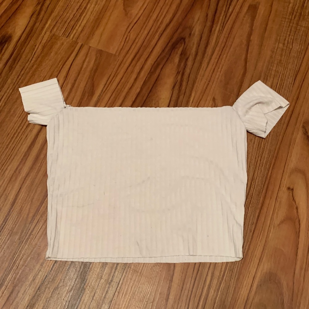 White cropped top